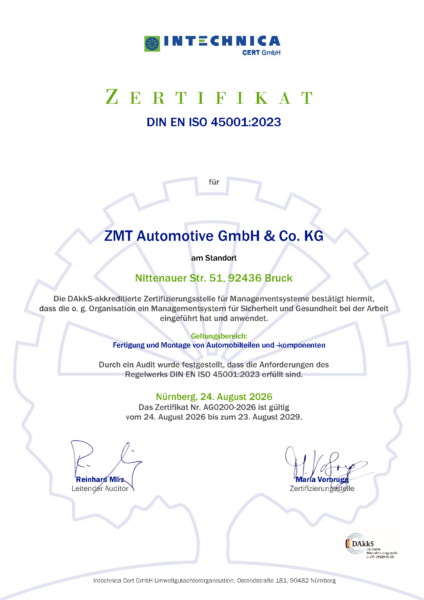 Arbeitsschutzmanagementsystem nach DIN EN ISO 45001 erstmals zertifiziert!